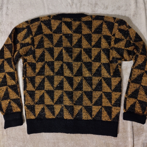 South Wool Hand Knit Geo Pattern Cardigan, Size M - Picture 11 of 11